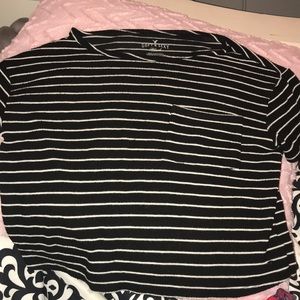 Aerie Black and White Striped T-Shirt